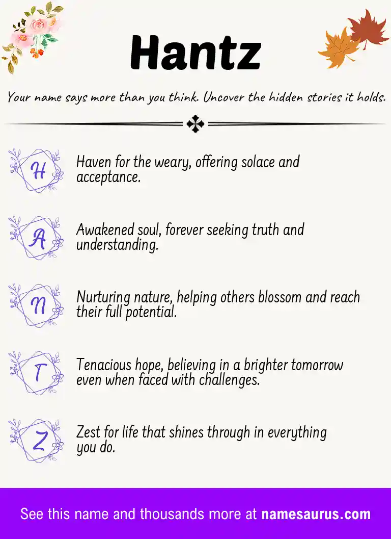 Acrostic poem about Hantz.