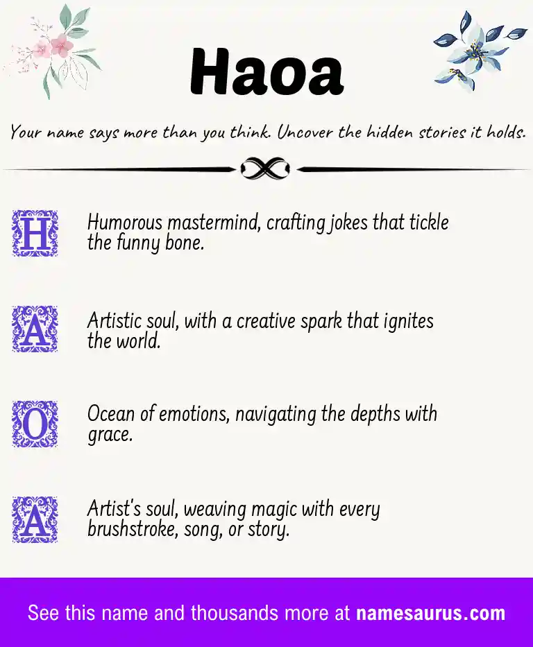 Acrostic poem about Haoa.