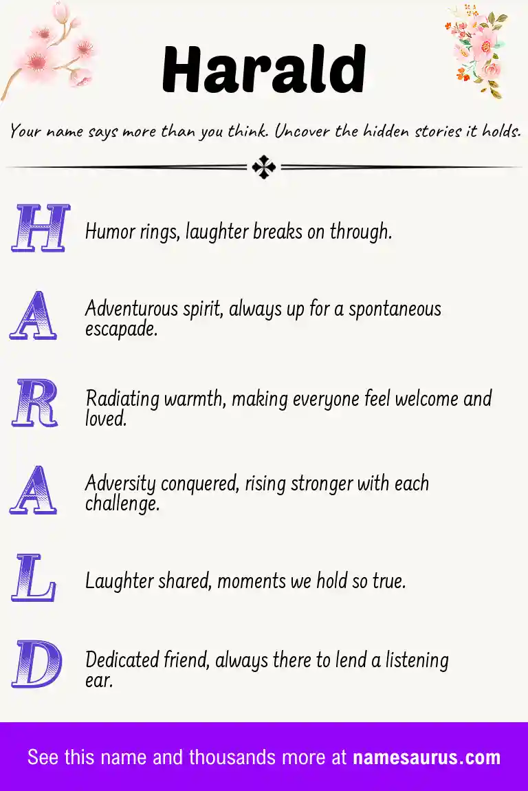 Acrostic poem about Harald.