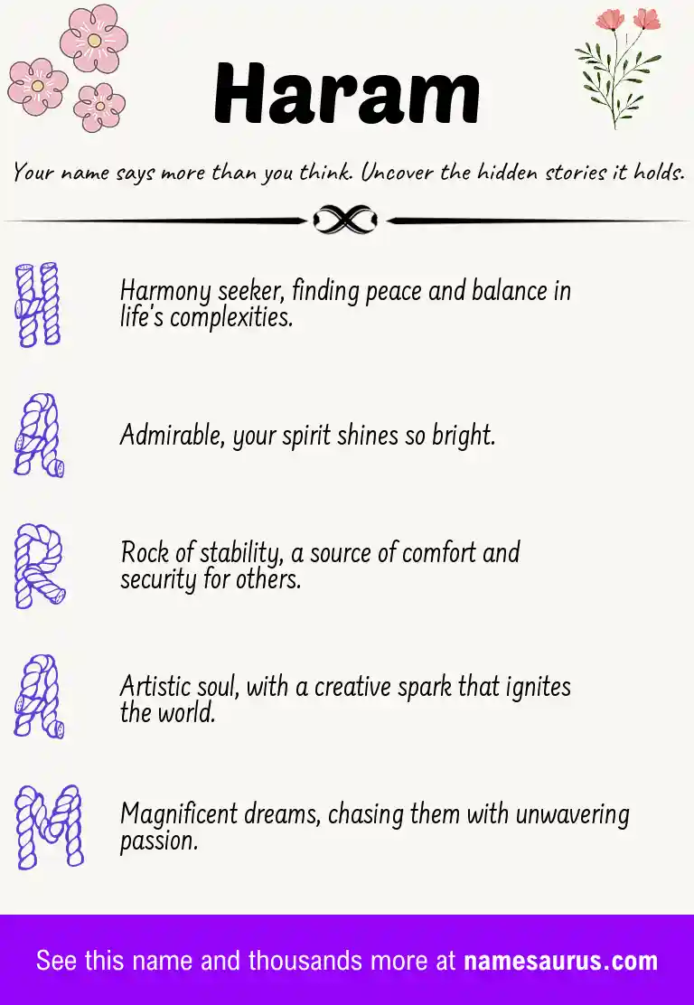 Acrostic poem about Haram.