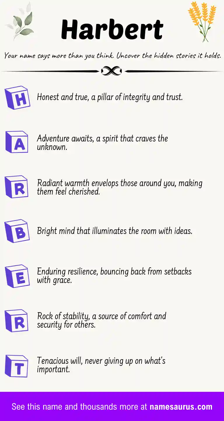 Acrostic poem about Harbert.
