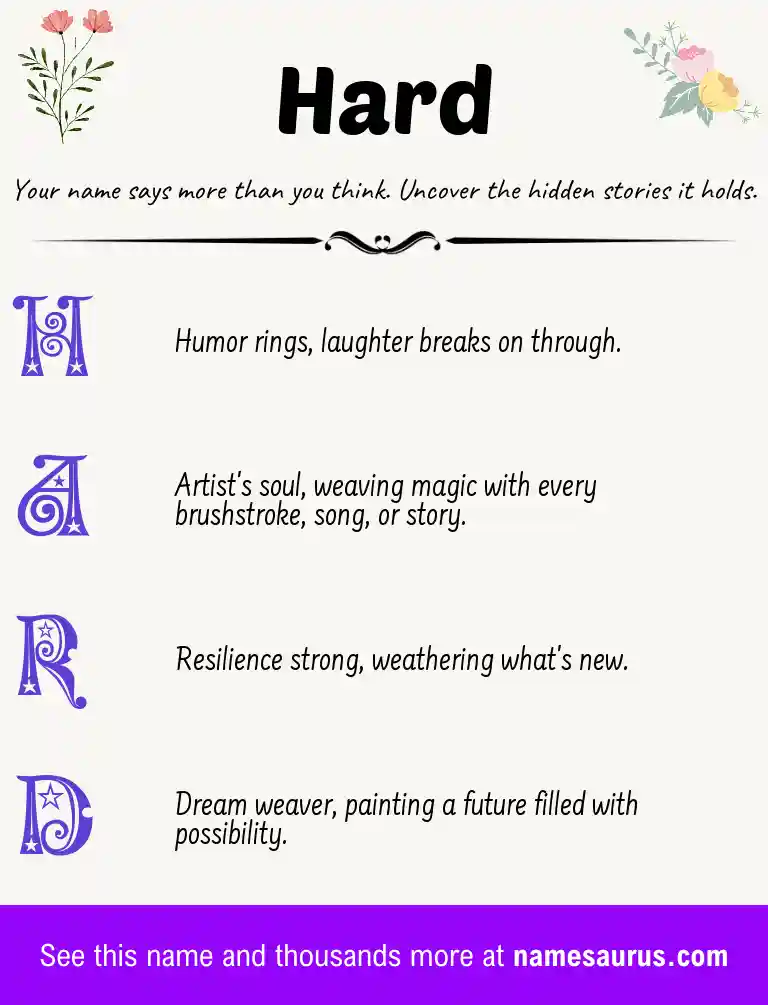 Acrostic poem about Hard.