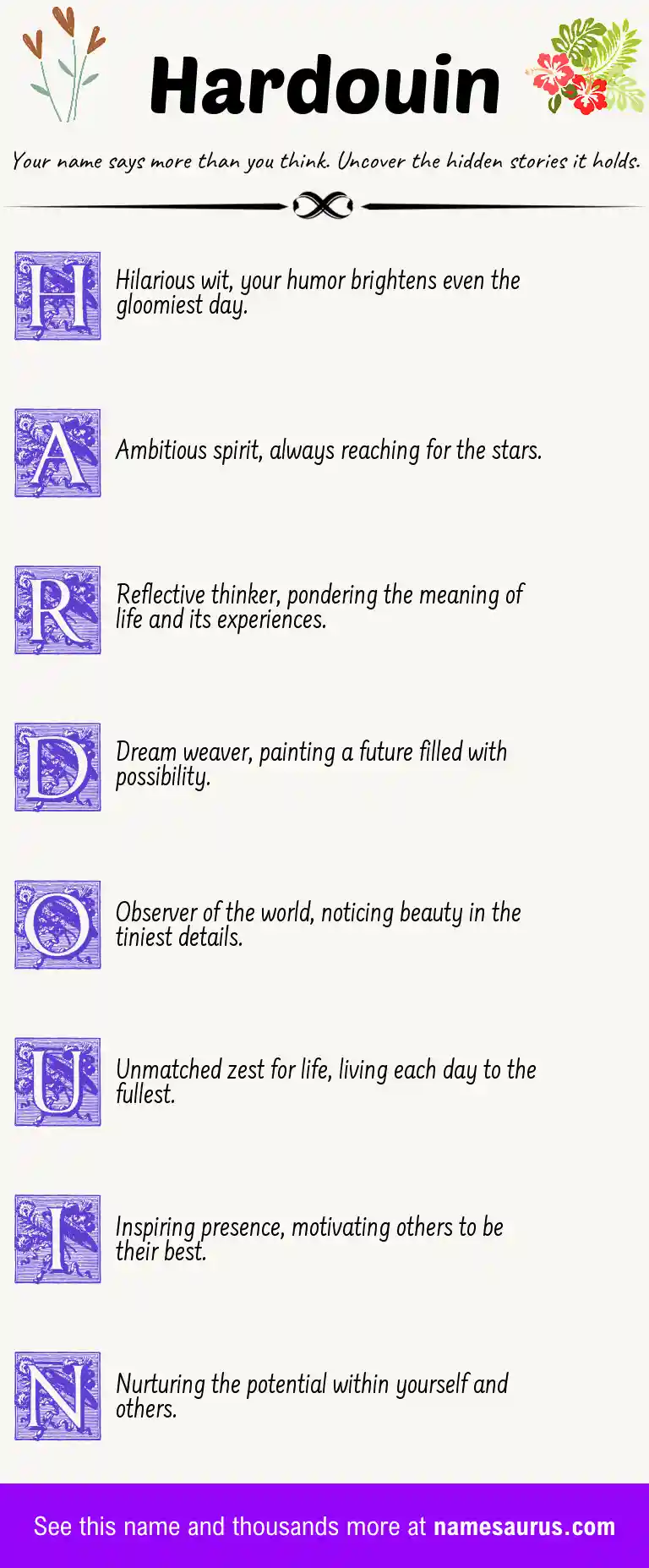Acrostic poem about Hardouin.