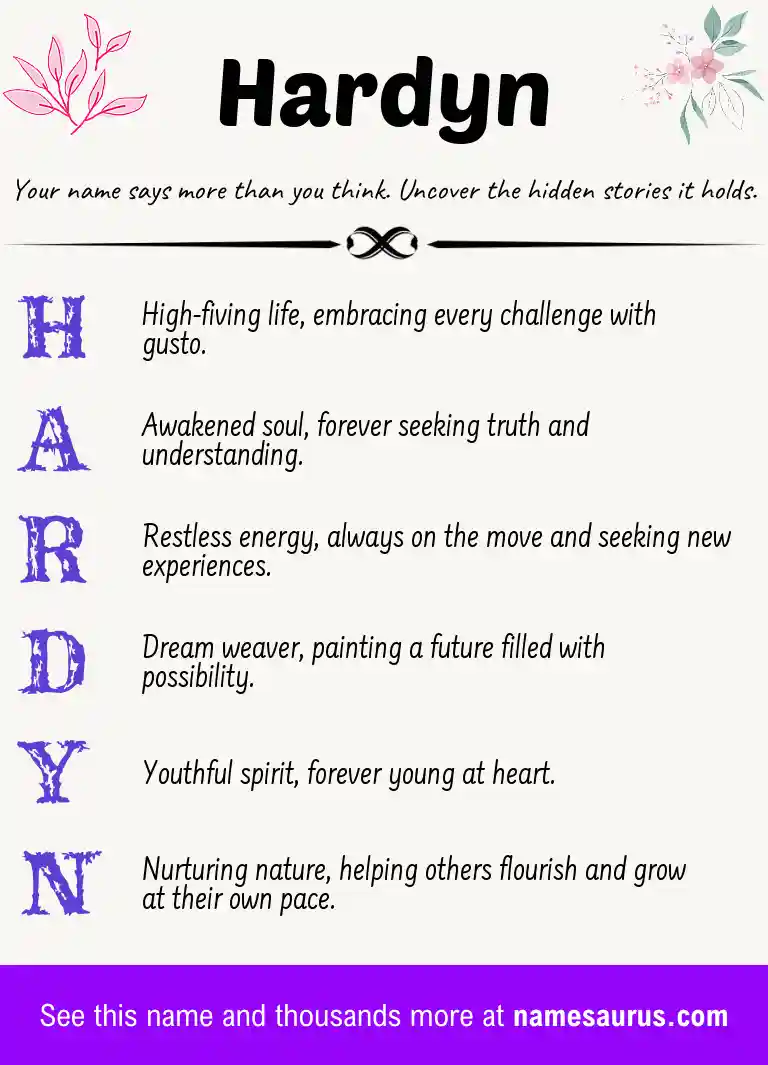 Acrostic poem about Hardyn.