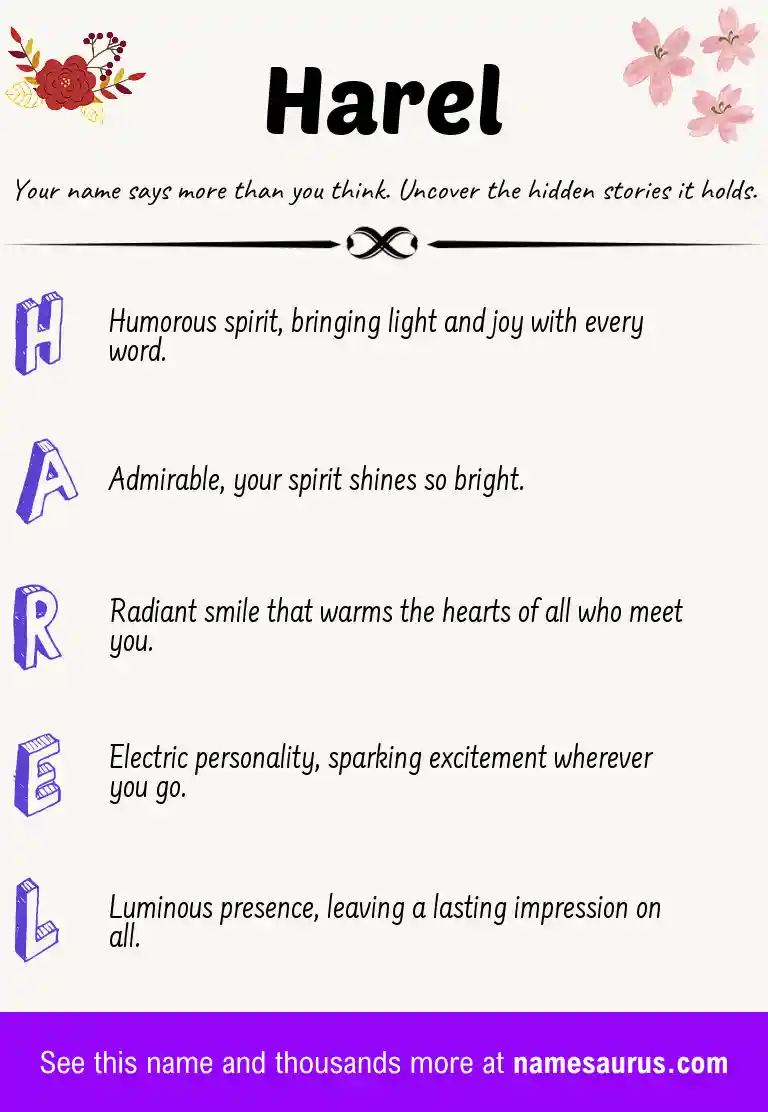 Acrostic poem about Harel.