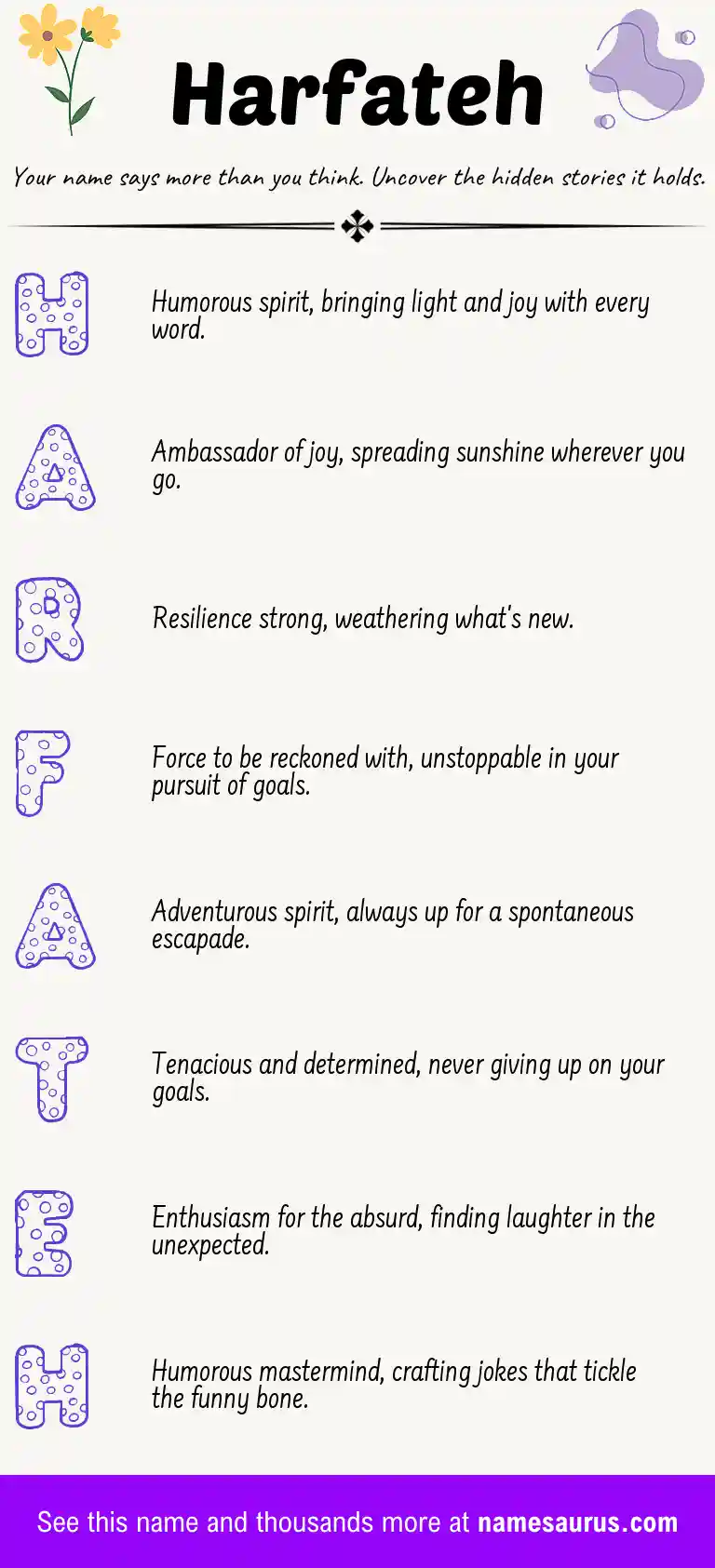 Acrostic poem about Harfateh.