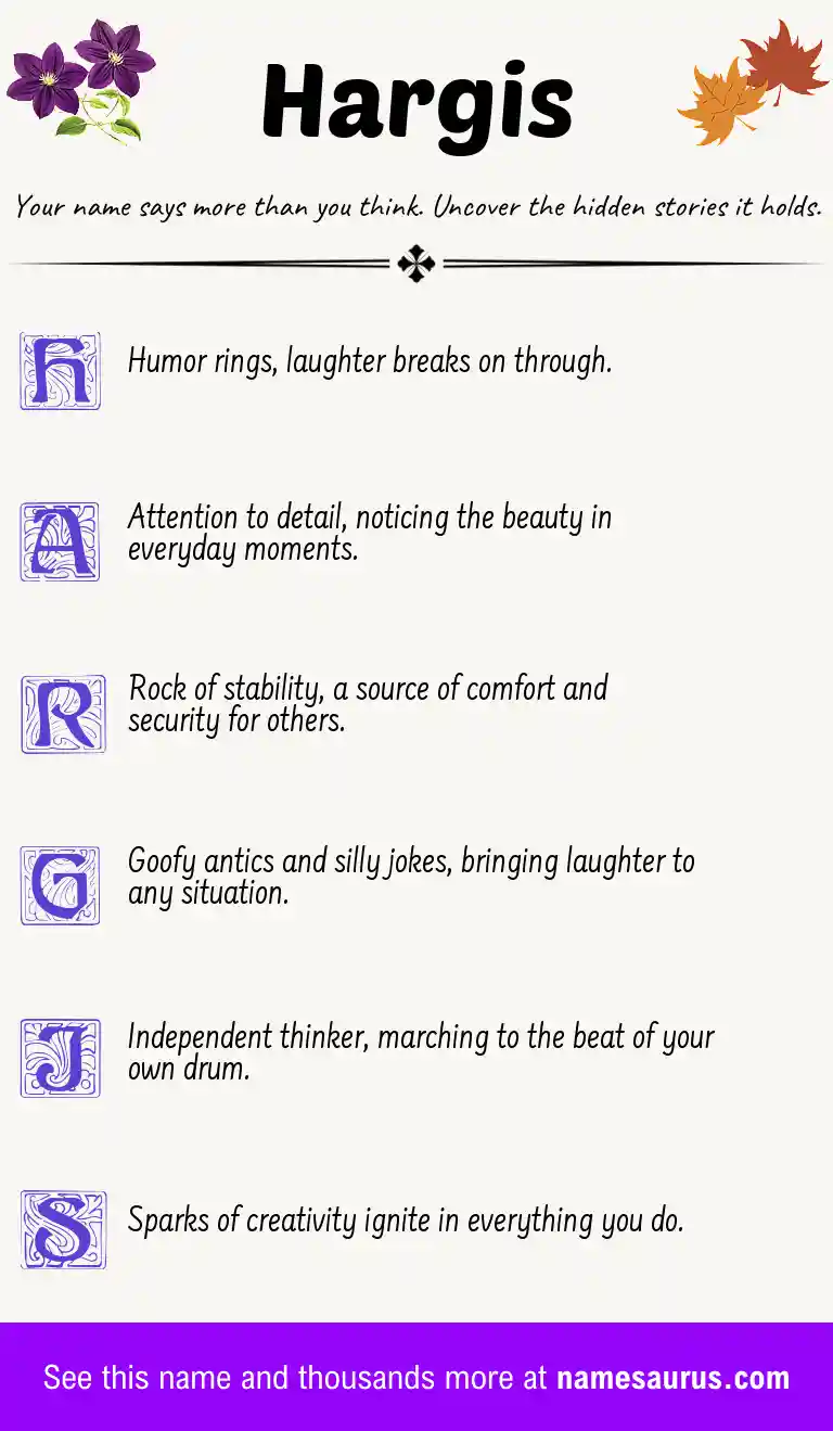 Acrostic poem about Hargis.