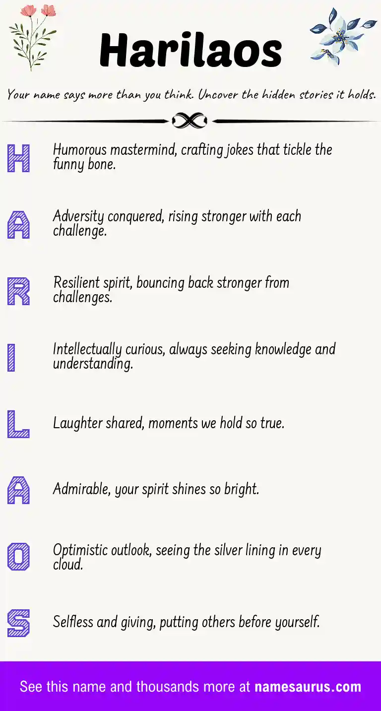 Acrostic poem about Harilaos.