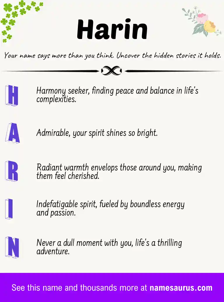 Acrostic poem about Harin.