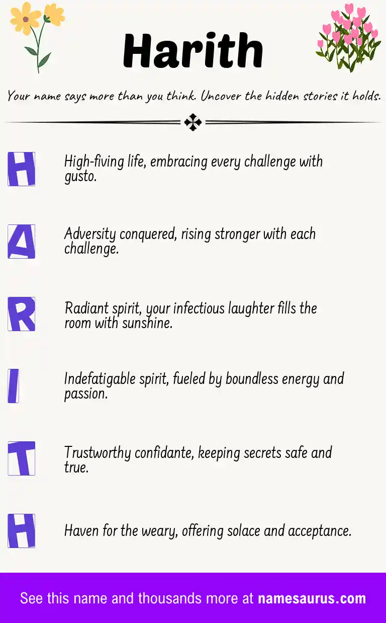 Acrostic poem about Harith.