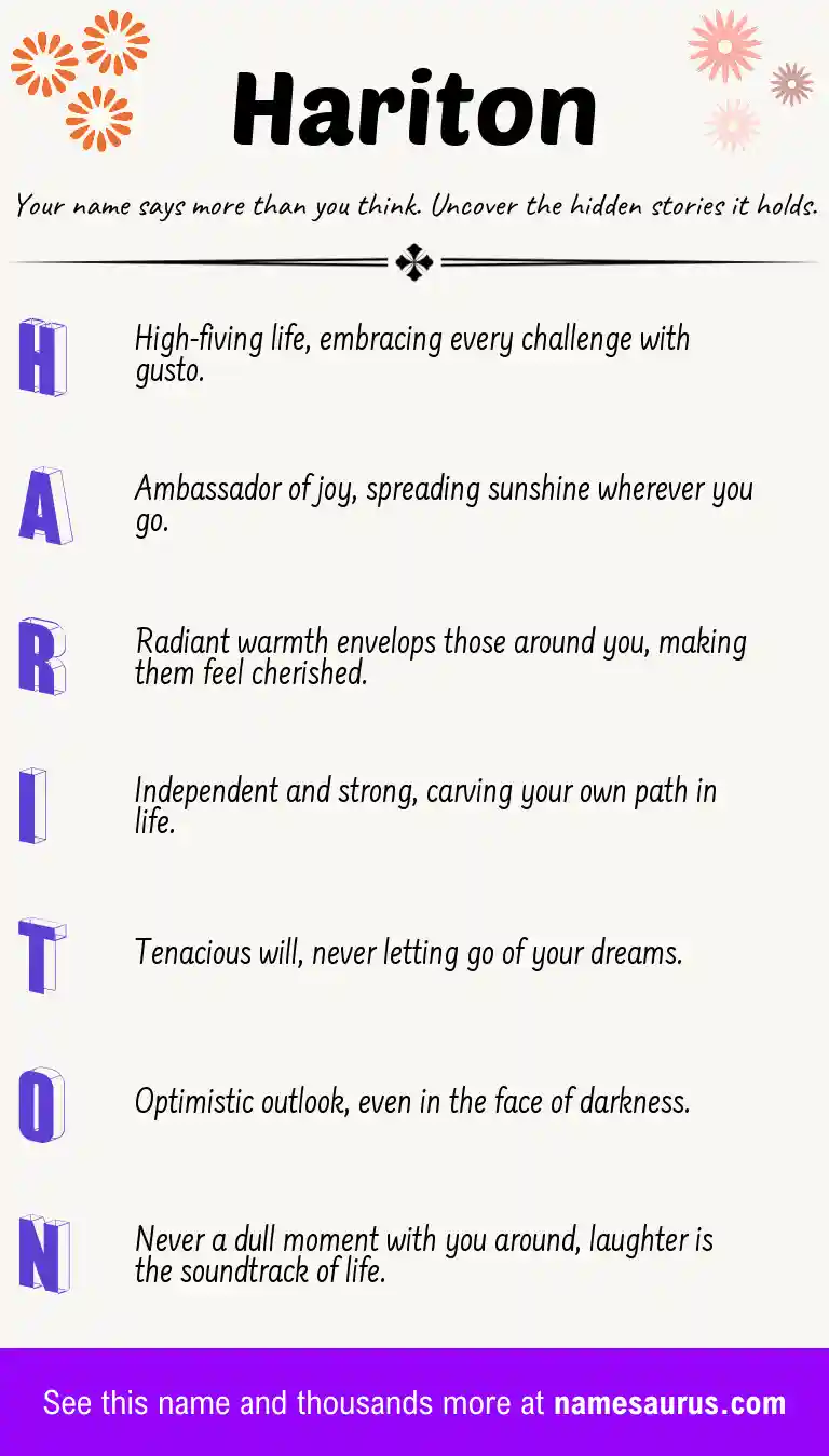 Acrostic poem about Hariton.