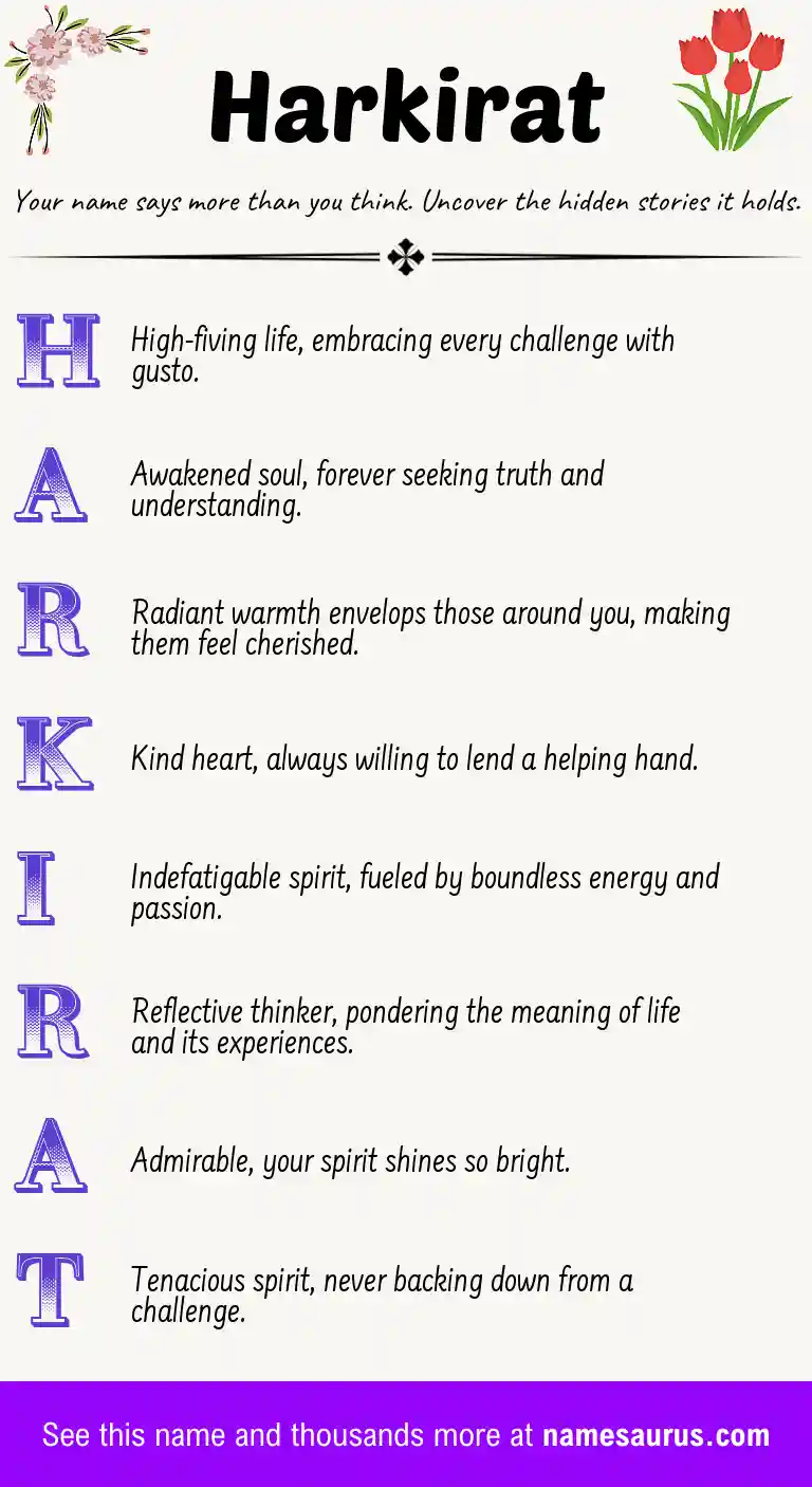 Acrostic poem about Harkirat.