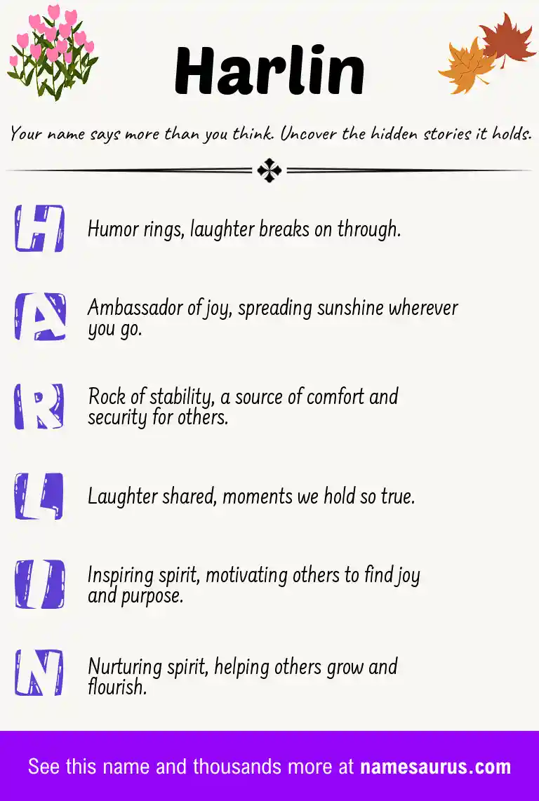 Acrostic poem about Harlin.