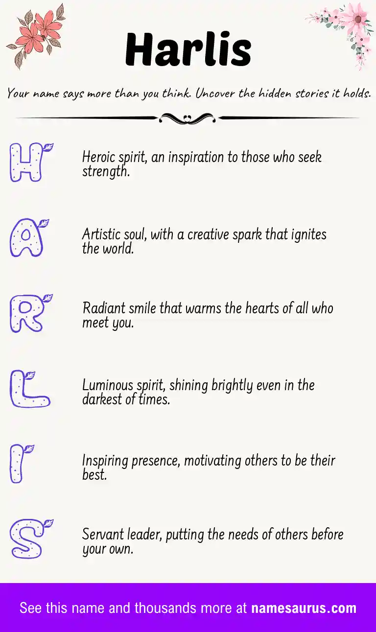 Acrostic poem about Harlis.