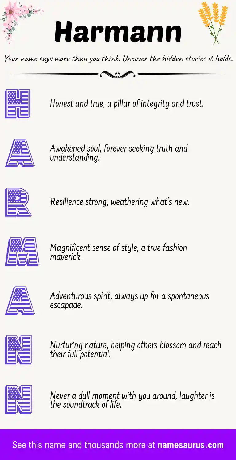 Acrostic poem about Harmann.