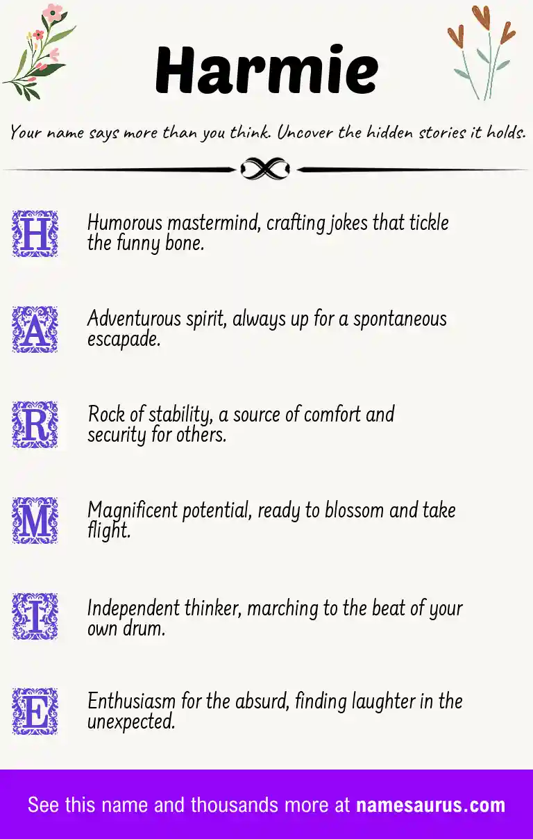 Acrostic poem about Harmie.