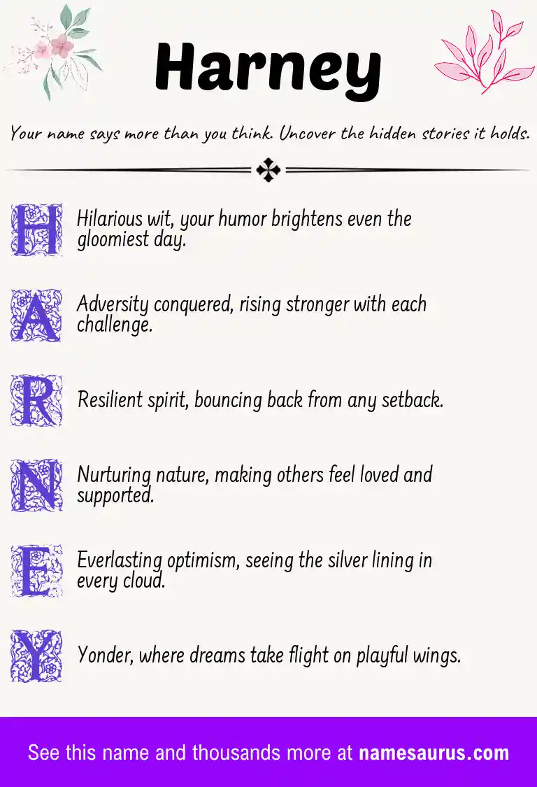 Acrostic poem about Harney.