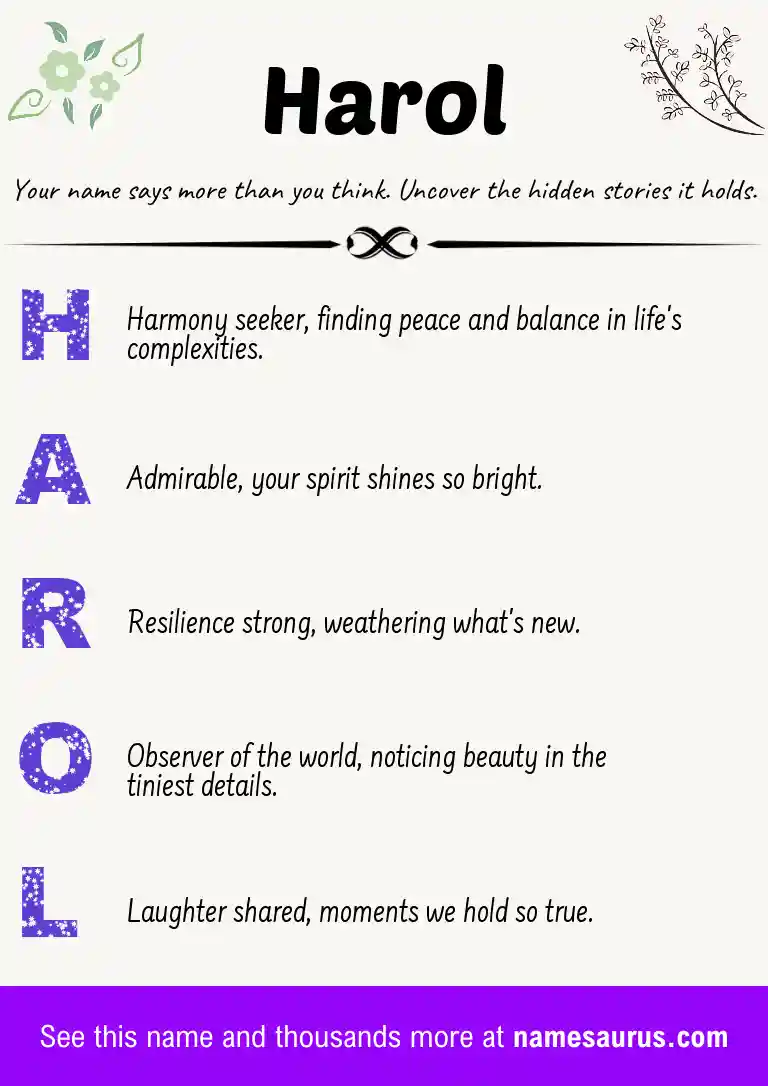 Acrostic poem about Harol.