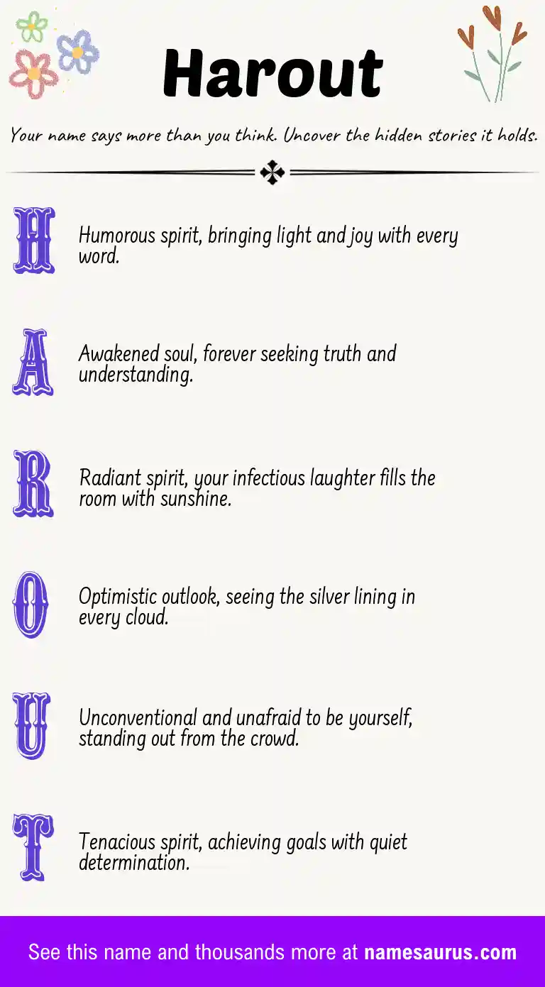 Acrostic poem about Harout.