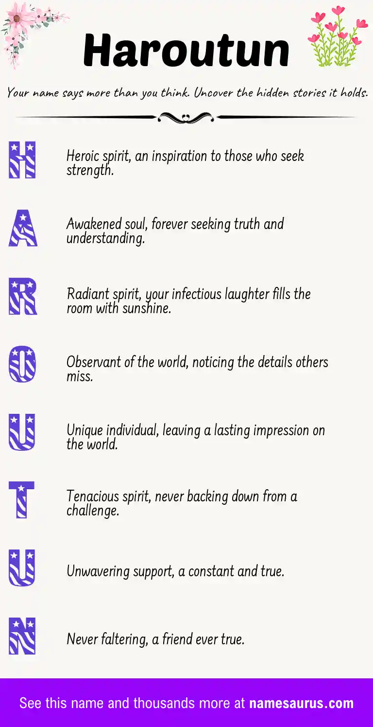 Acrostic poem about Haroutun.