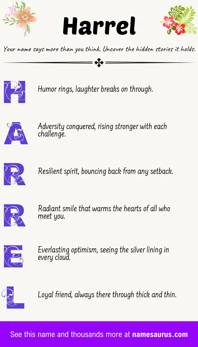 Acrostic poem about Harrel.