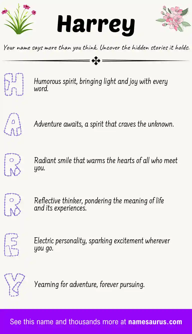 Acrostic poem about Harrey.