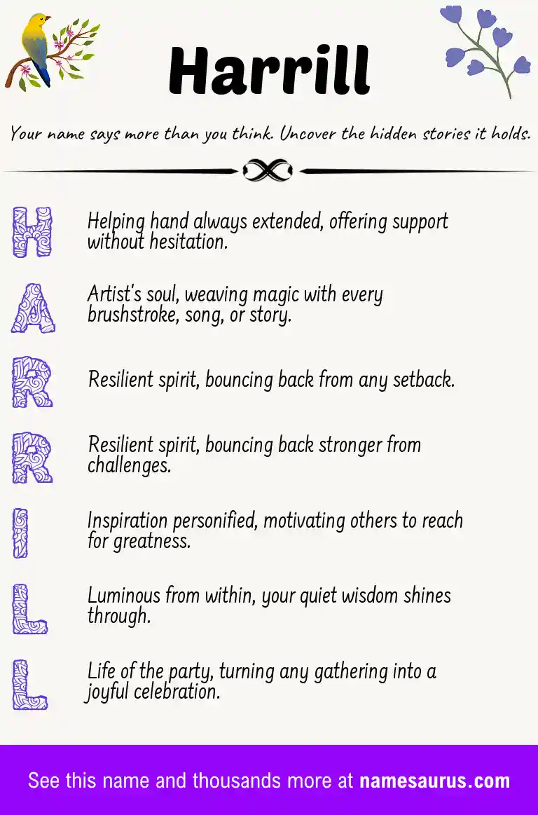 Acrostic poem about Harrill.