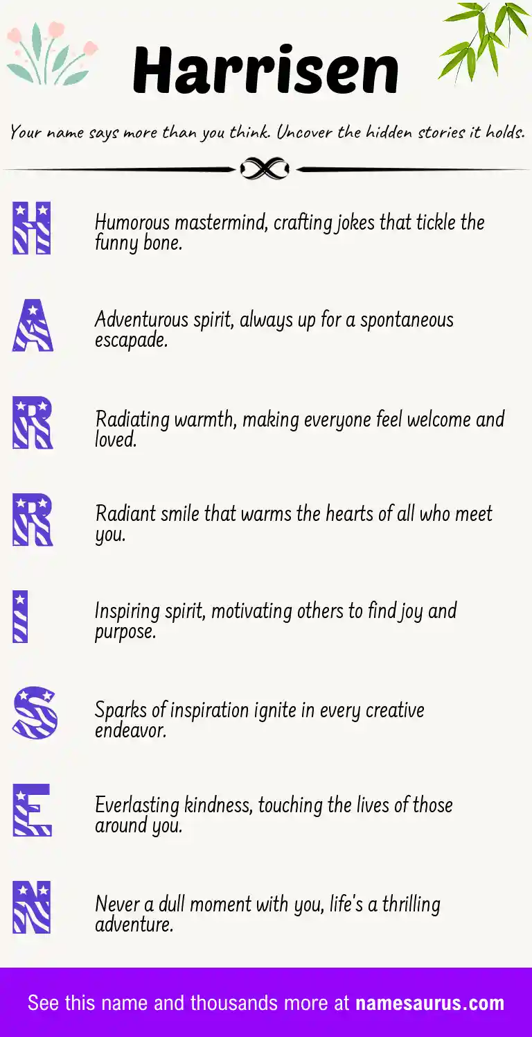 Acrostic poem about Harrisen.