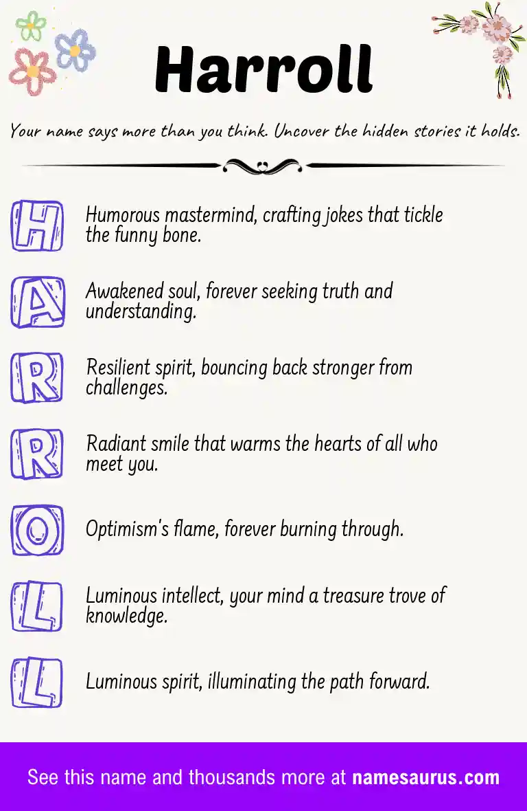 Acrostic poem about Harroll.