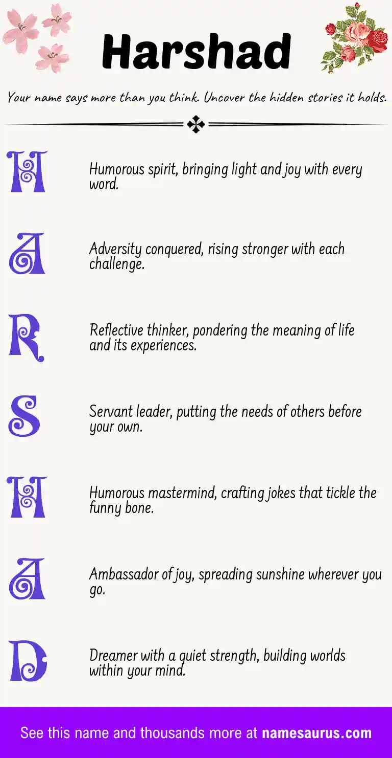 Acrostic poem about Harshad.