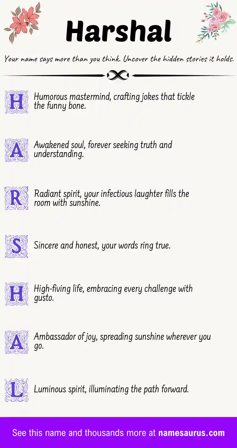 Acrostic poem about Harshal.