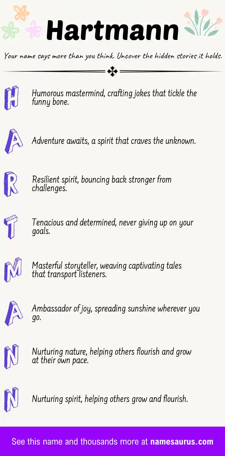 Acrostic poem about Hartmann.