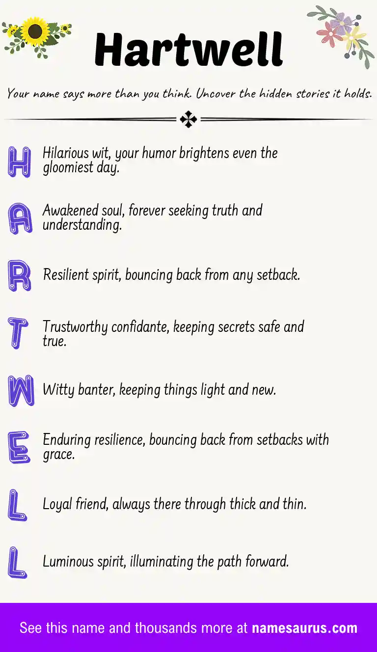 Acrostic poem about Hartwell.