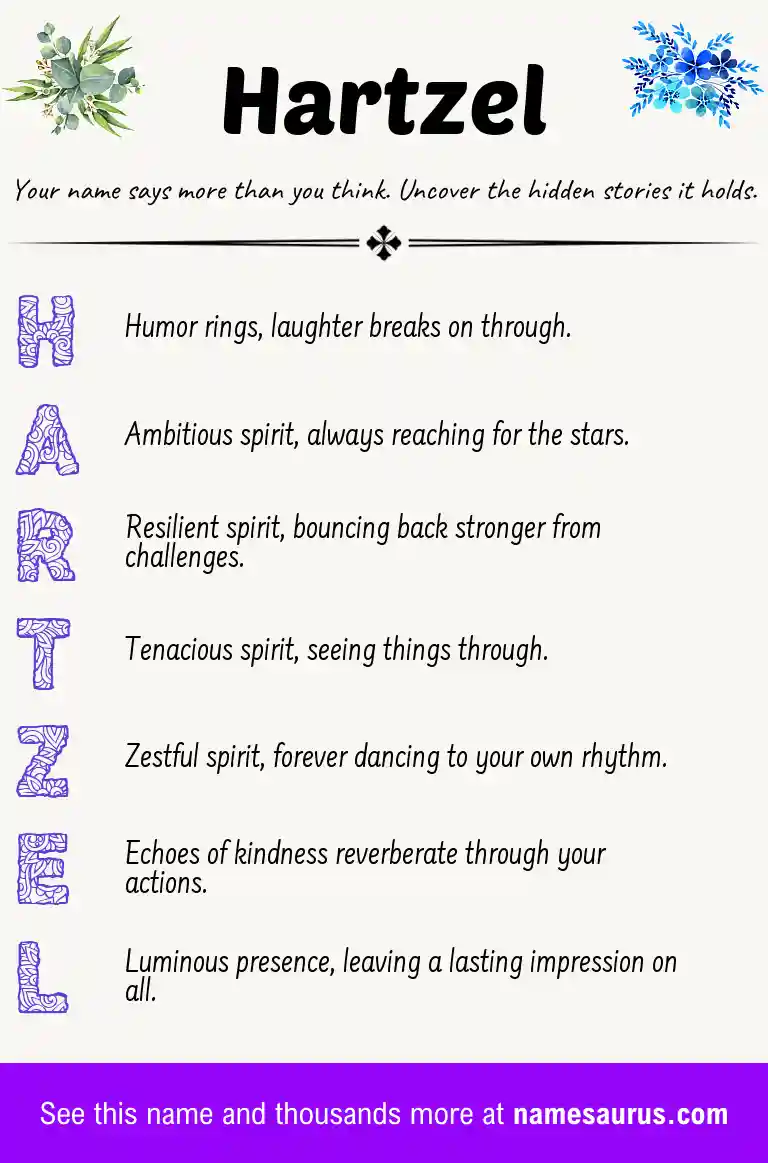 Acrostic poem about Hartzel.