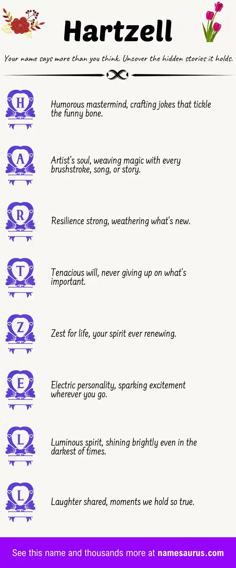 Acrostic poem about Hartzell.