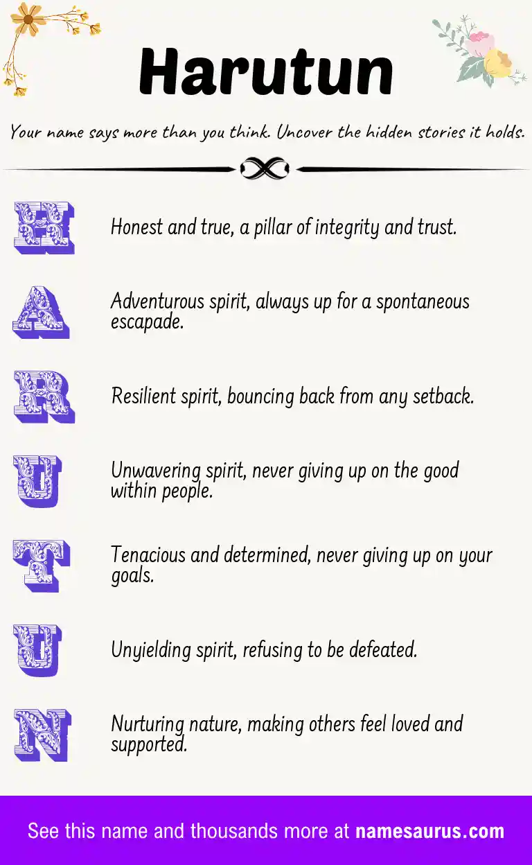 Acrostic poem about Harutun.
