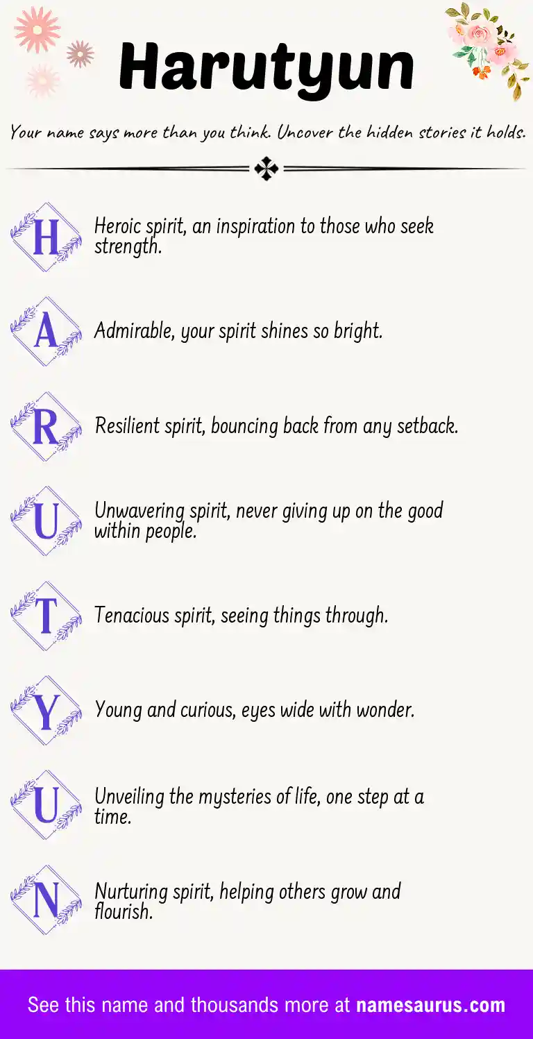 Acrostic poem about Harutyun.