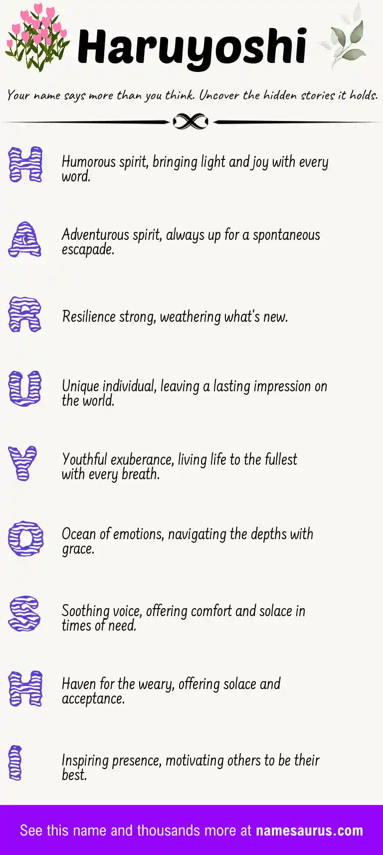 Acrostic poem about Haruyoshi.