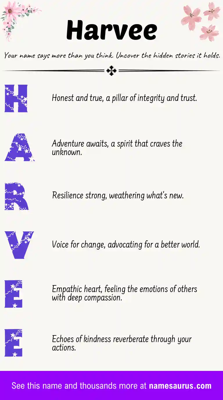 Acrostic poem about Harvee.