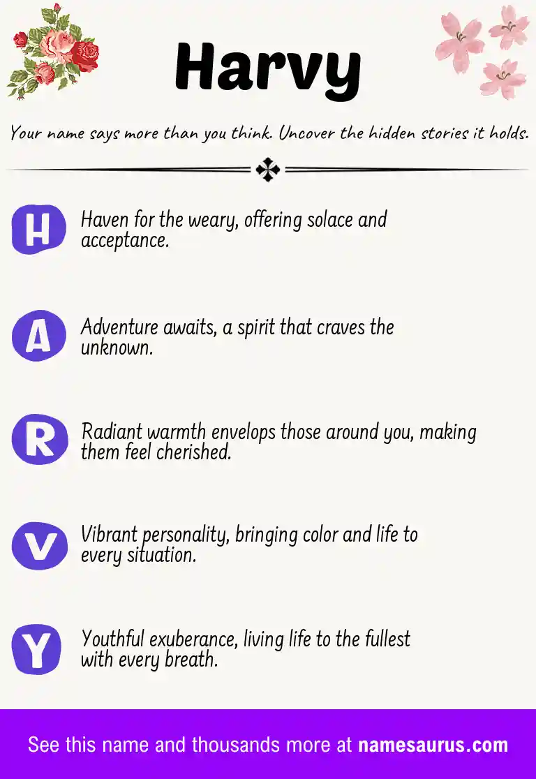 Acrostic poem about Harvy.