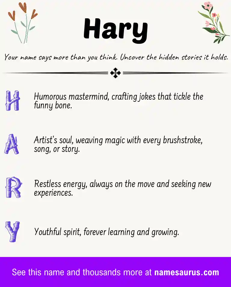 Acrostic poem about Hary.