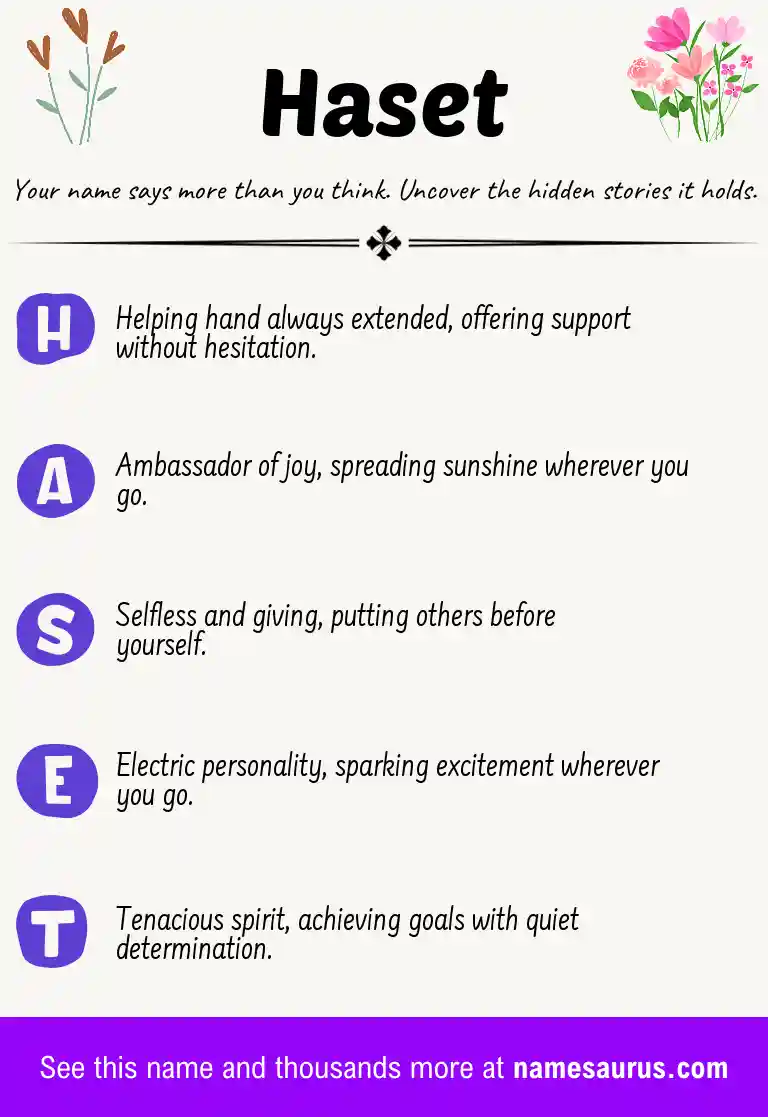 Acrostic poem about Haset.