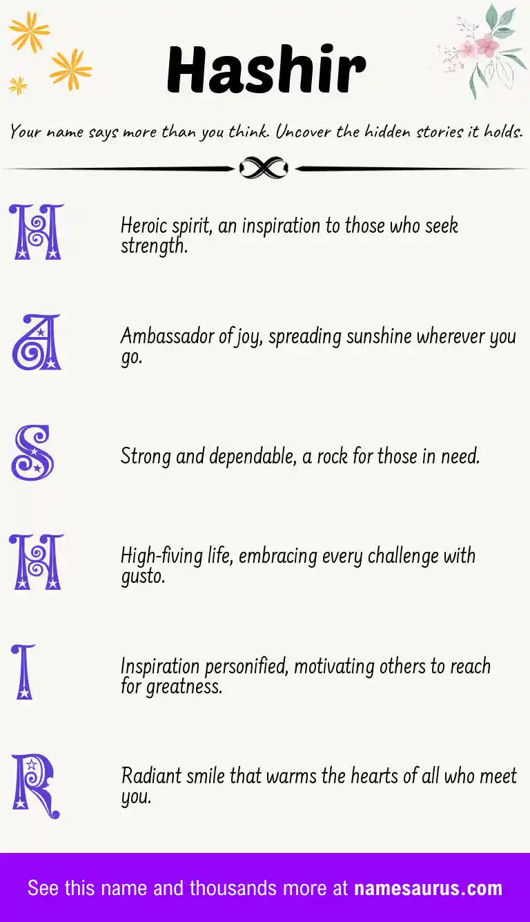 Acrostic poem about Hashir.