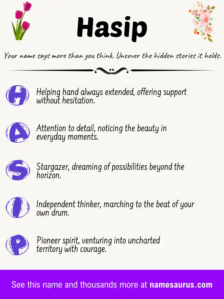 Acrostic poem about Hasip.