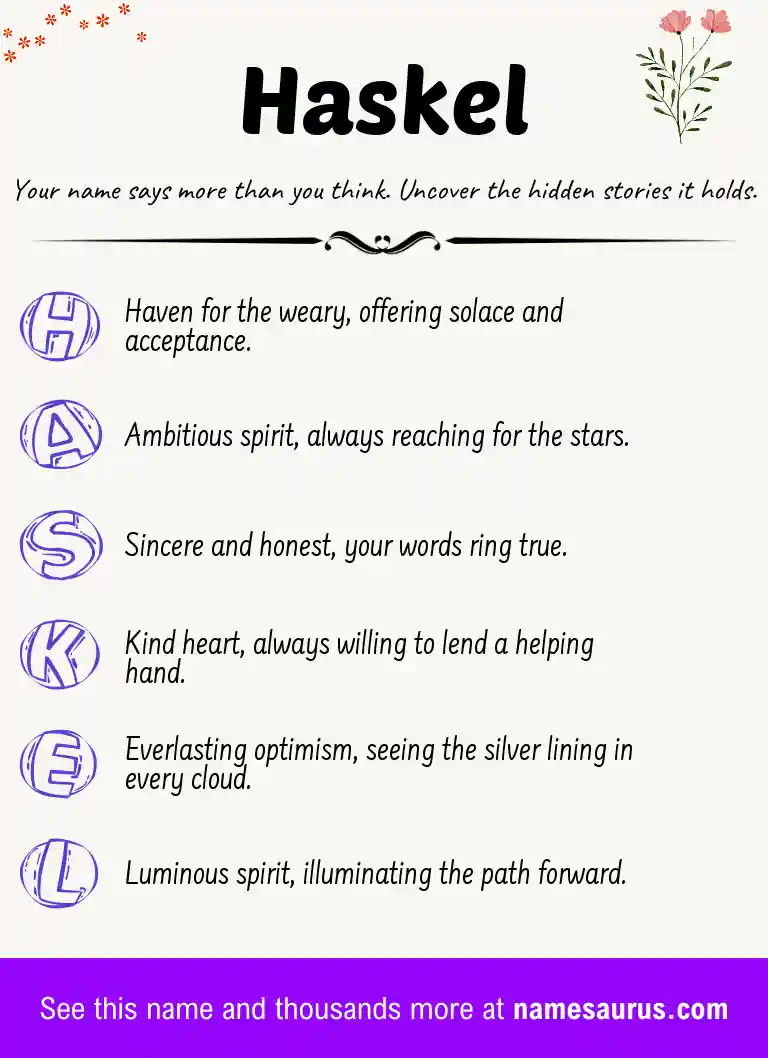 Acrostic poem about Haskel.