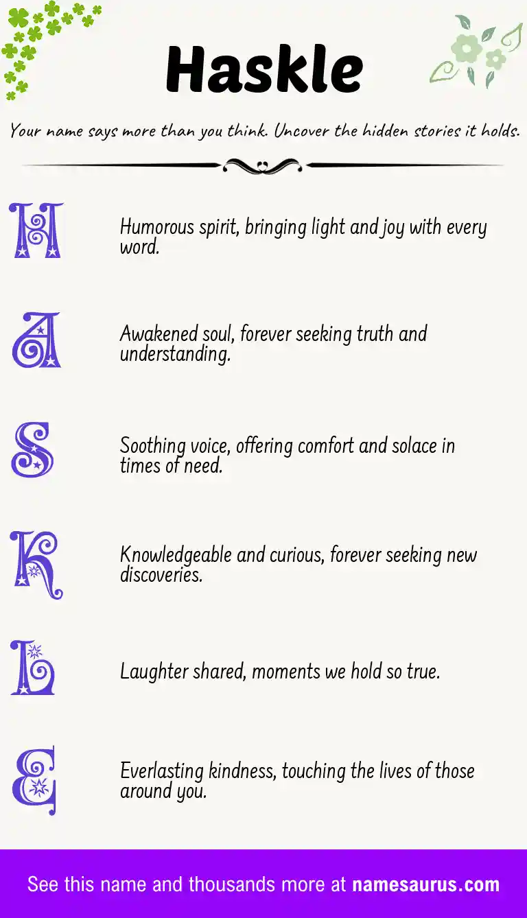 Acrostic poem about Haskle.