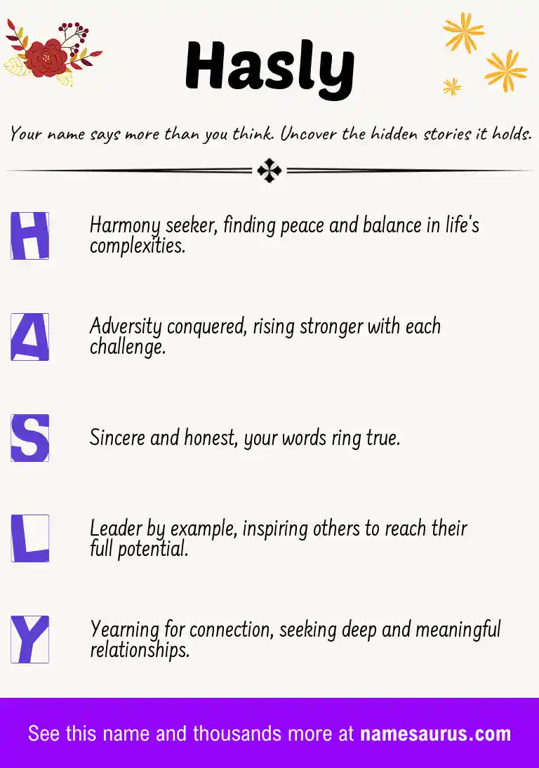 Acrostic poem about Hasly.