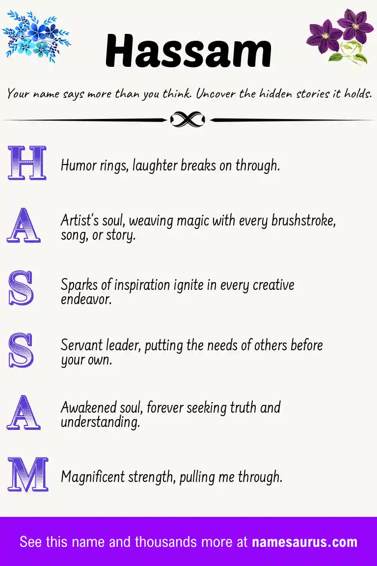 Acrostic poem about Hassam.