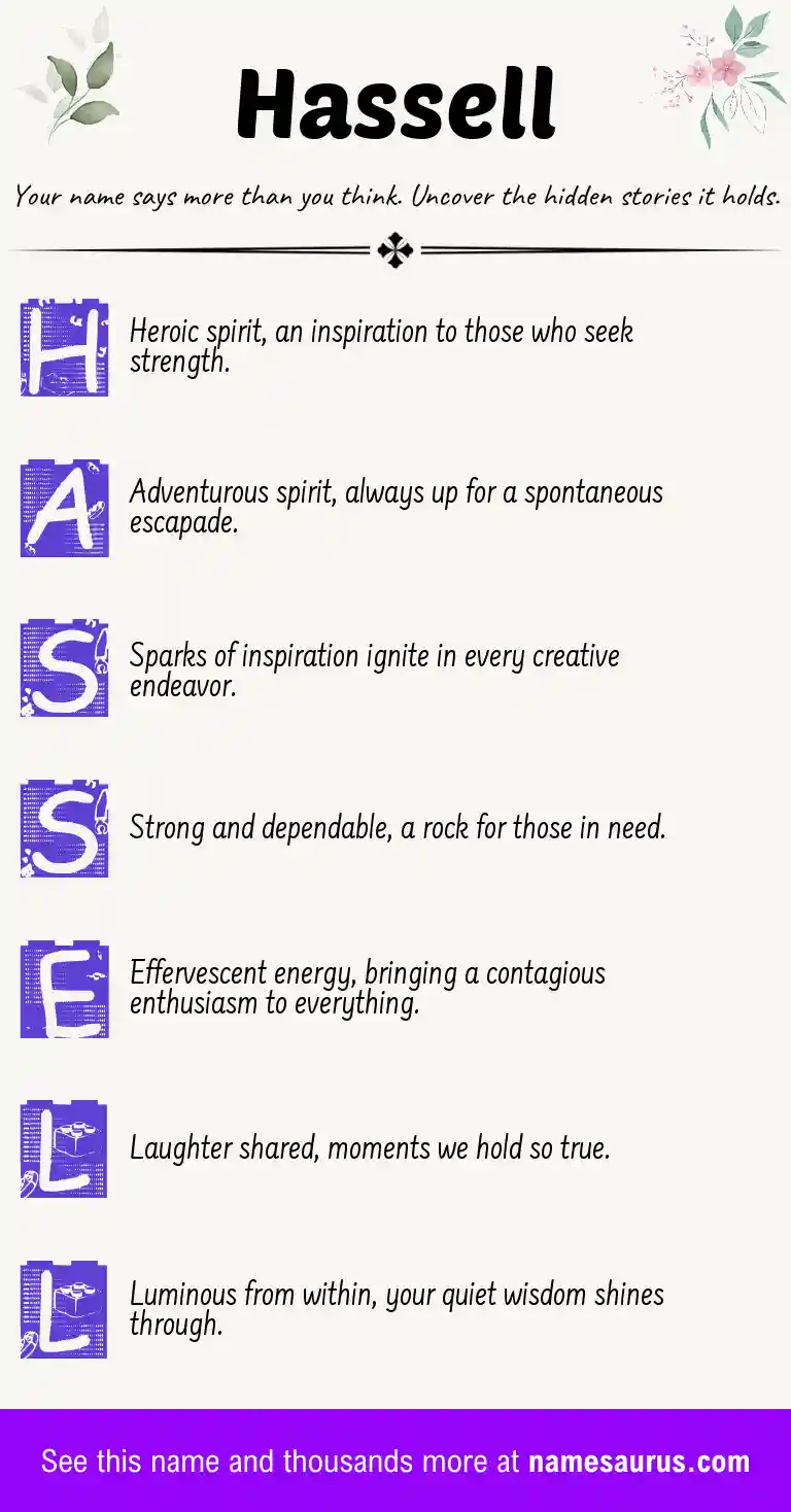 Acrostic poem about Hassell.