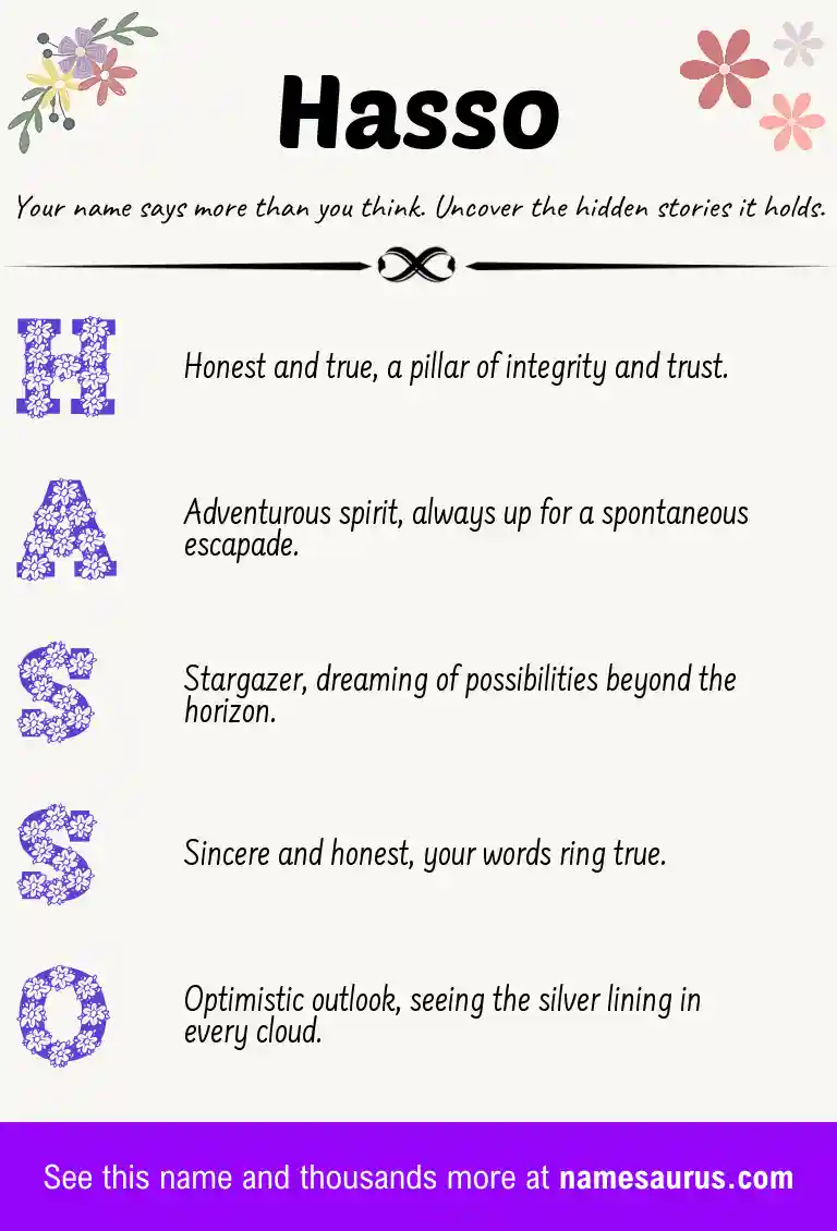Acrostic poem about Hasso.